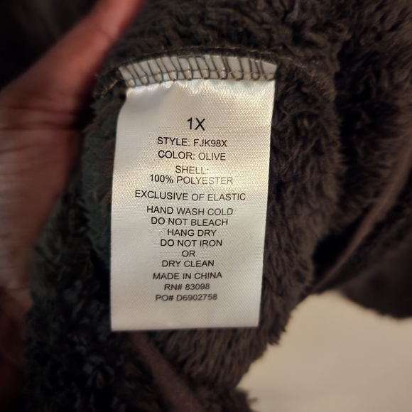 FLASH SALE 🔥 Ci Sono Olive Green Faux Fur Full Zip Jacket Sz 1X NWT - Picture 6 of 11